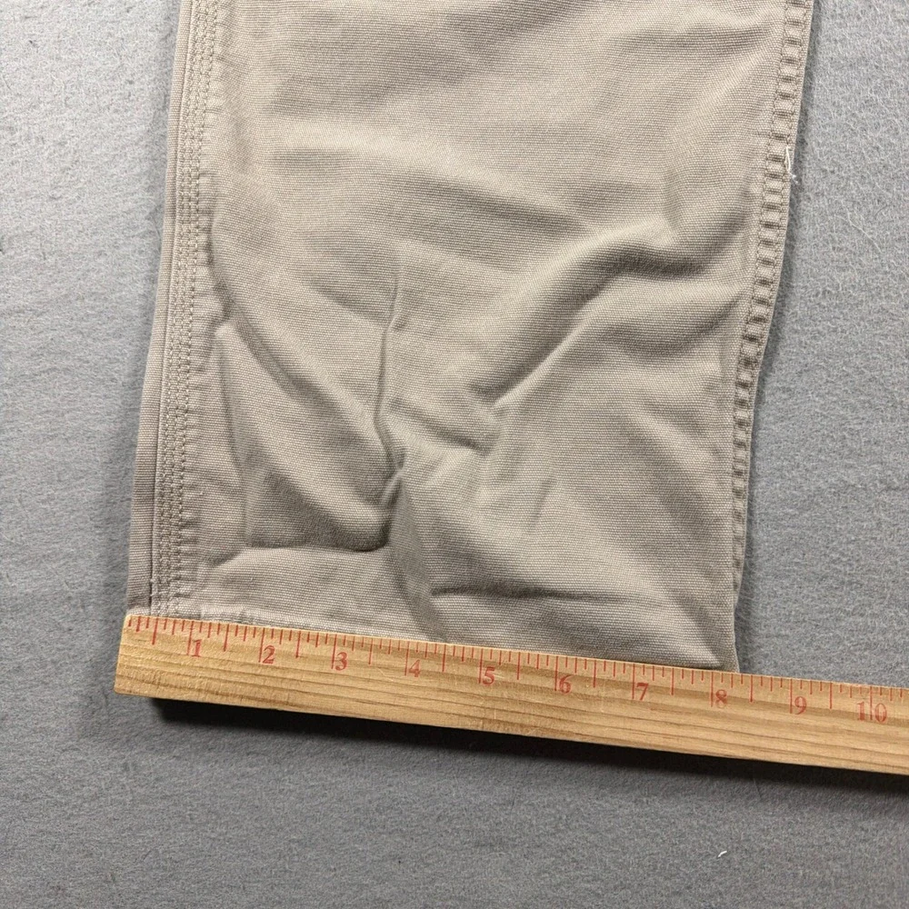 Carhartt Carpenter Pants Men 35x32 Relaxed Fit Tan Beige Canvas‎ Cotton Workwear